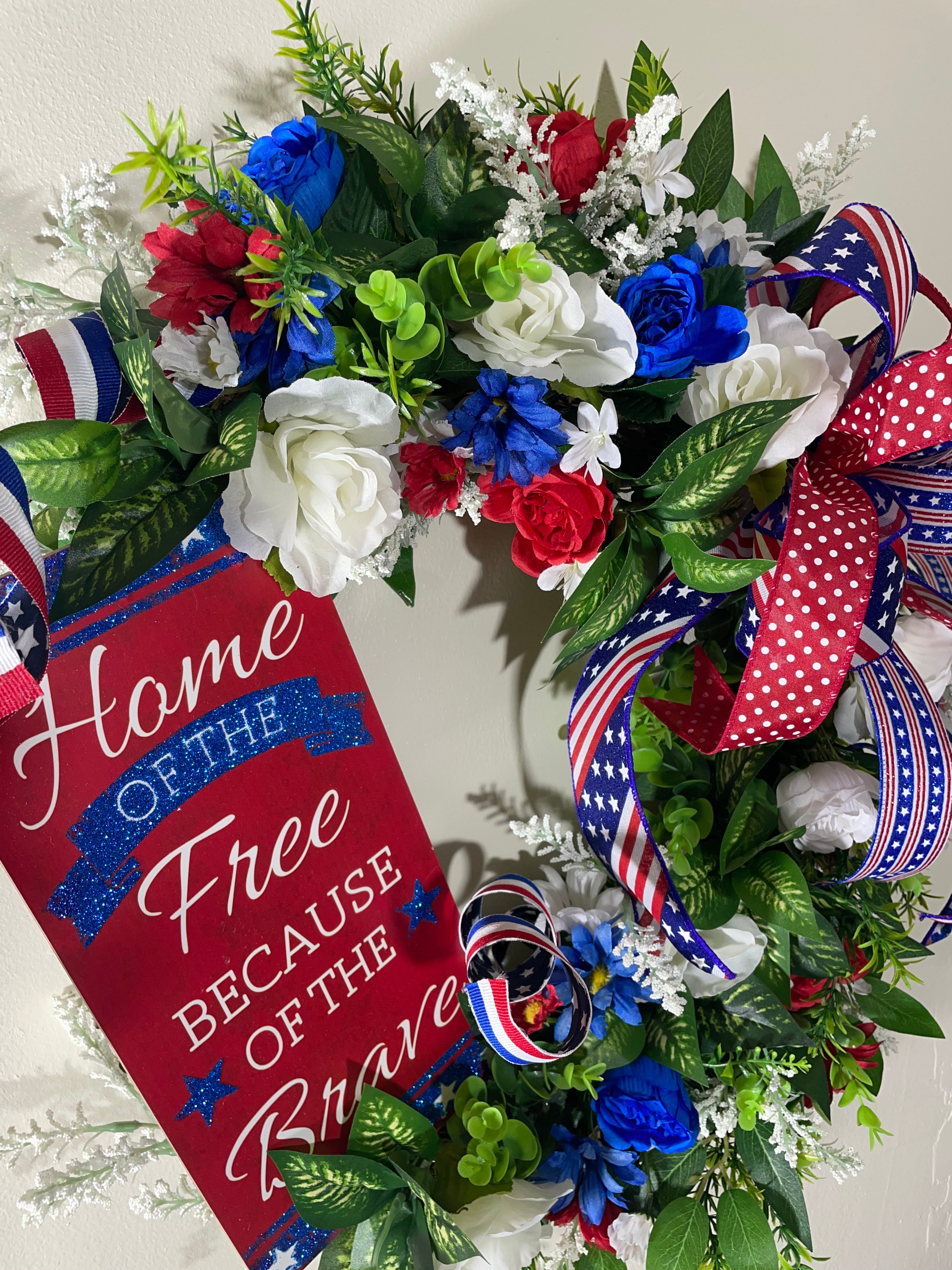 Home of the Free Grapevine Wreath