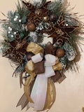 Rustic Brown & Gold Christmas Wreath