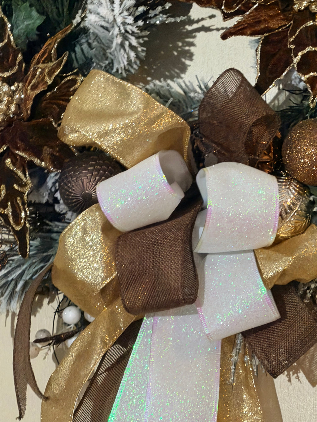 Rustic Brown & Gold Christmas Wreath