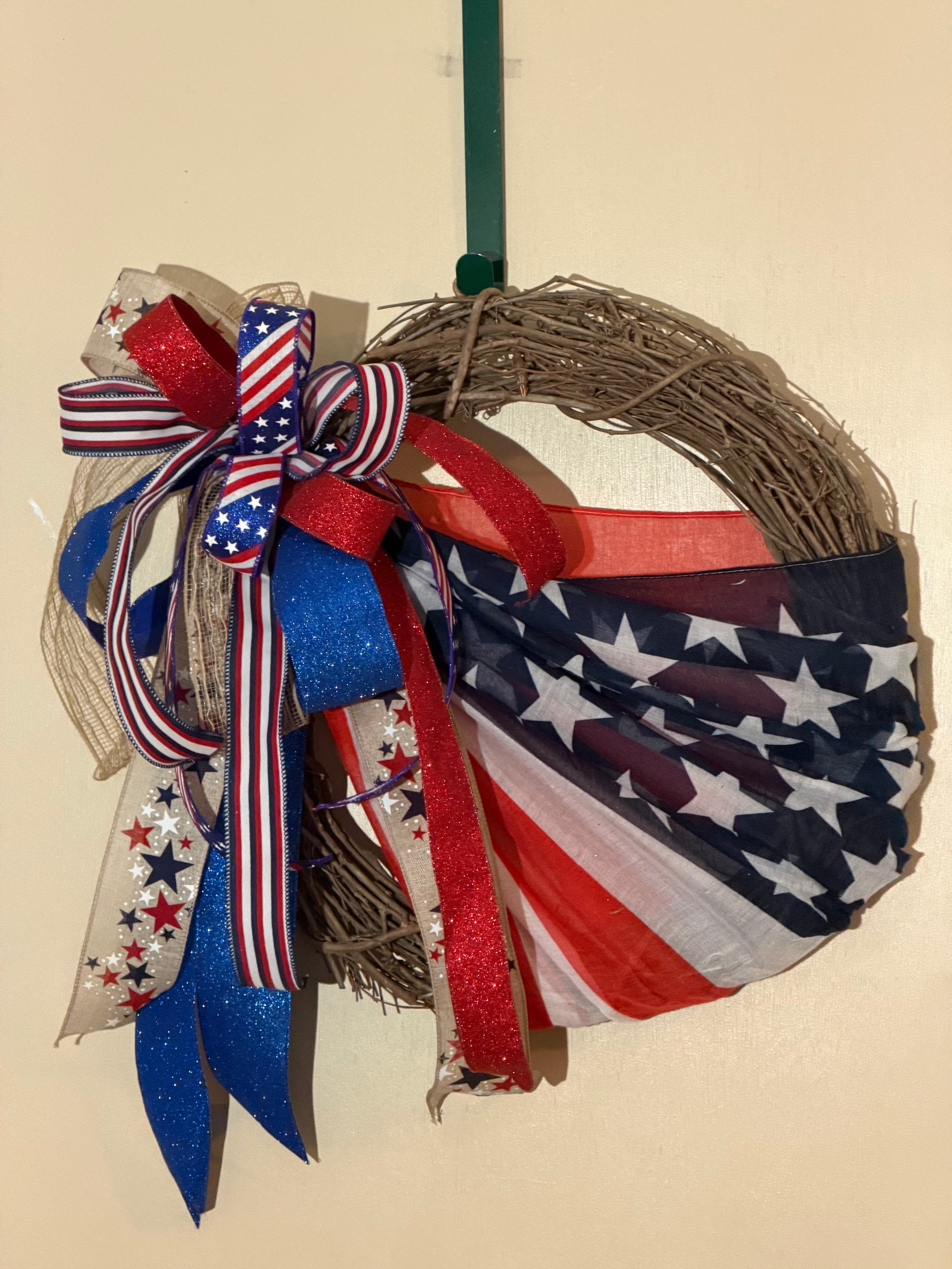 Patriotic Flag Grapevine Wreath