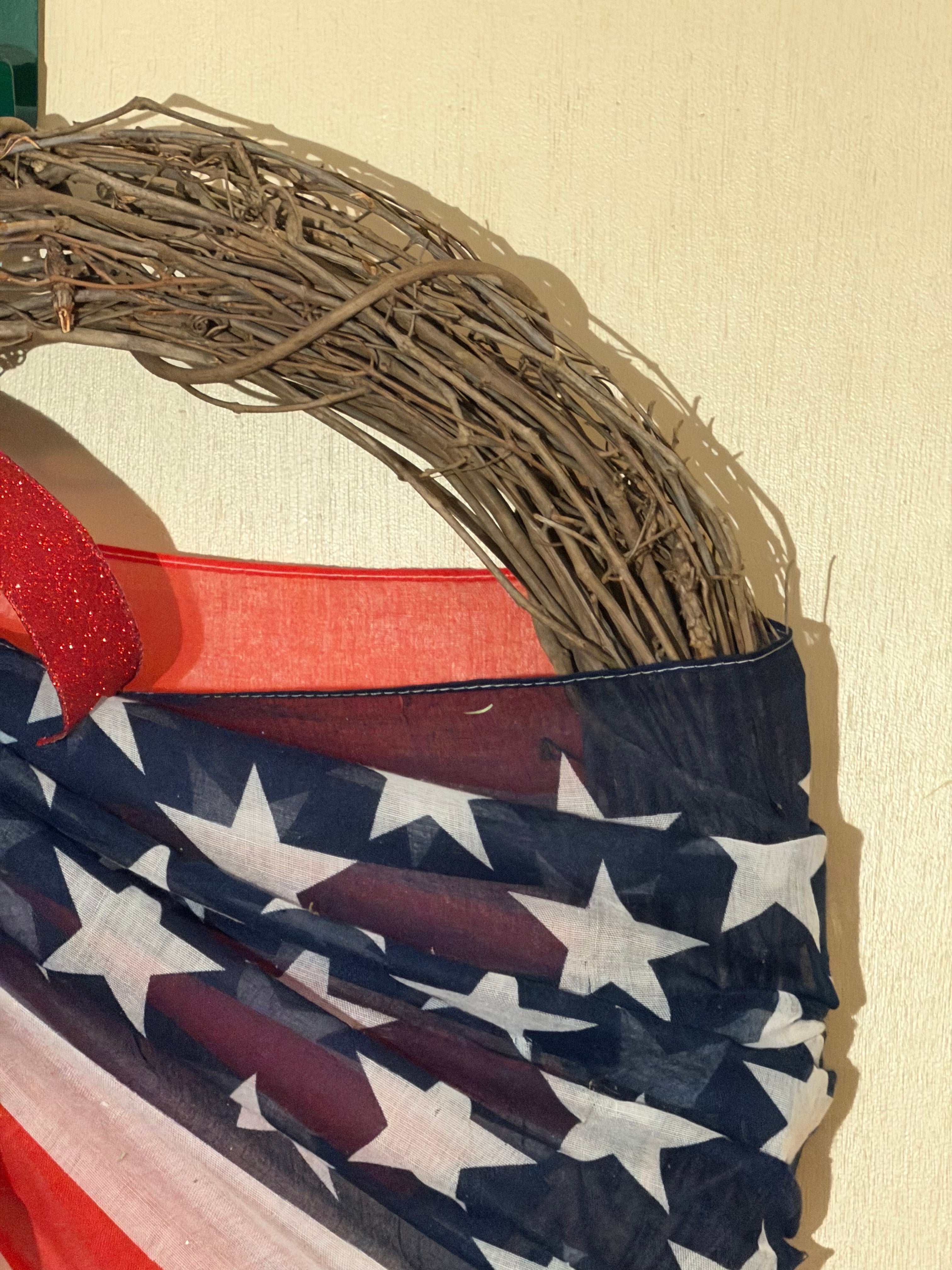 Patriotic Flag Grapevine Wreath