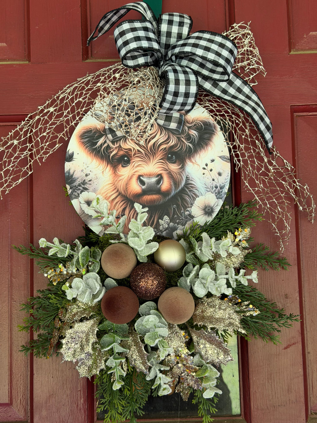 Farmhouse Christmas Metal Wreath