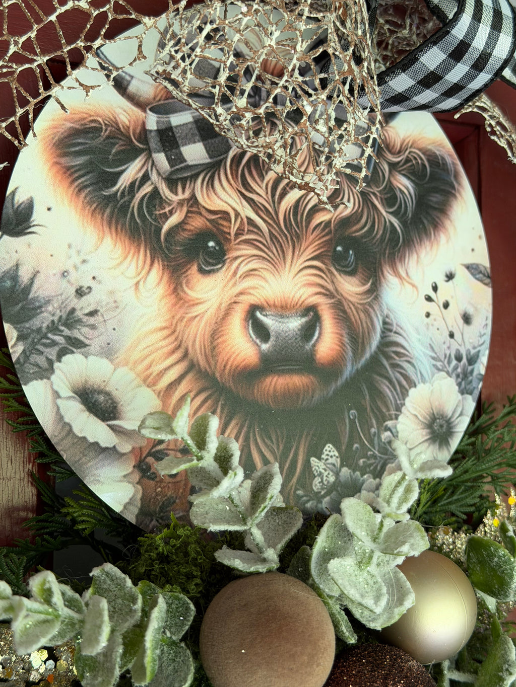 Farmhouse Christmas Metal Wreath