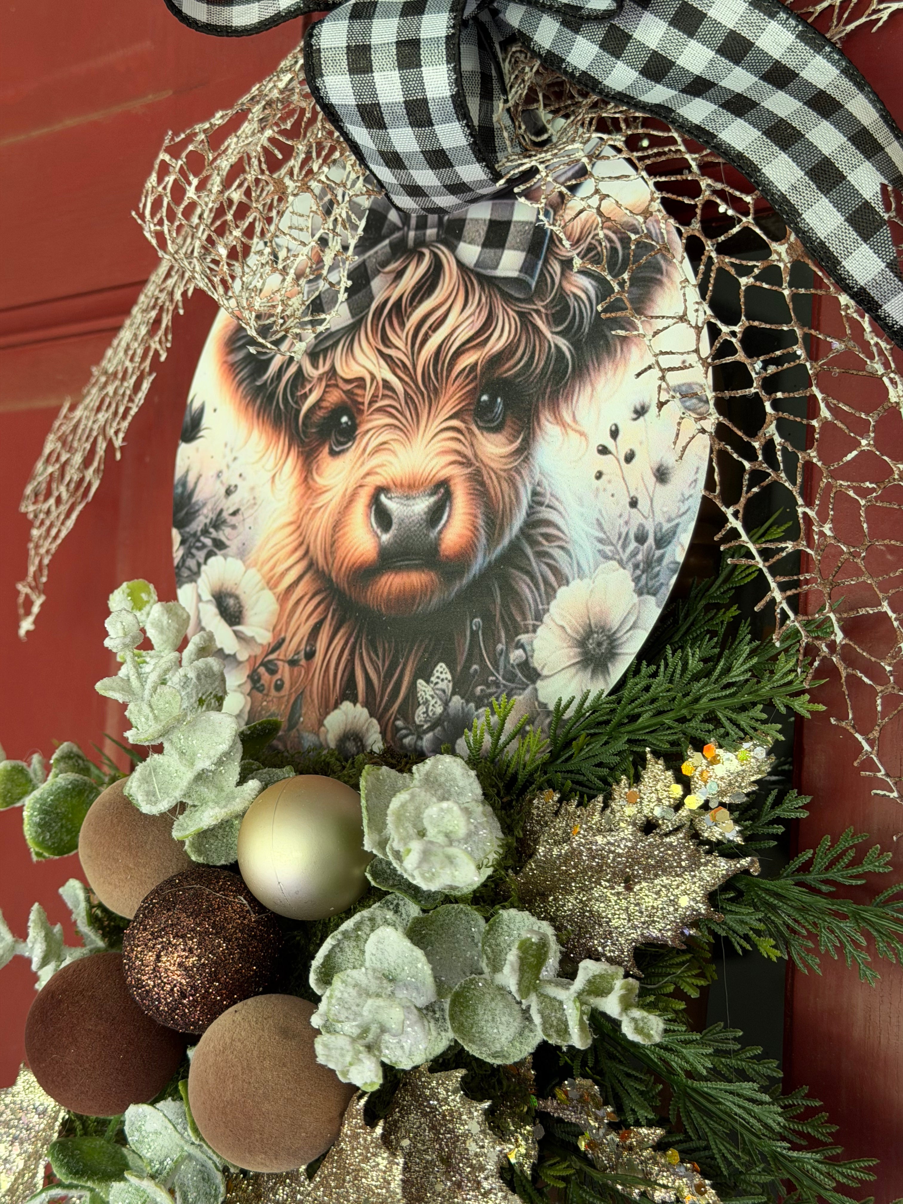 Farmhouse Christmas Metal Wreath