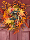 Fall Maple Leaf Grapevine Wreath